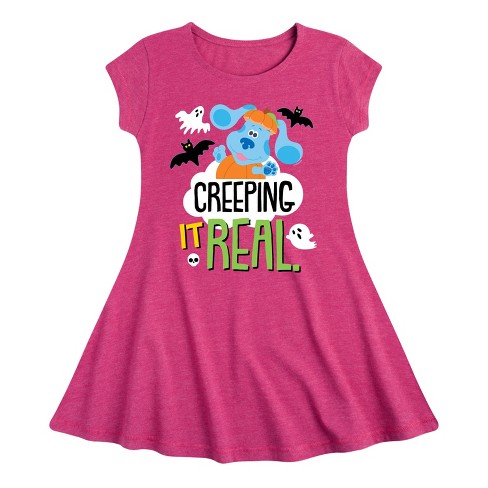 Girls' - Blue's Clues & You! - Creeping It Real Fit & Flair Cap Sleeve Dress - image 1 of 2