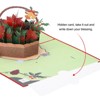 Unique Bargains Flower Basket Thickened Paper 3D Funny Birthday Cards for Best Friends Gift - 3 of 4