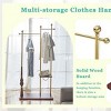 INFURNIC Garment Racks Industrial Coat Rack with Solid Wood Shelves and Stainless Steel Frame for Coats Shoes Bags, Brown, 31.5"*11.8"*70" - 4 of 4