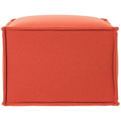 Elaine Burnt Orange Felted Poly Wool Pouf Ottoman