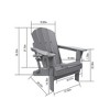 FURNIinspire Patio Seating Sets Folding Adirondack Chairs With Side Table, 3-Piece Rocking Chairs Set With Wood Texture, White, 30“*28”*35“ - 3 of 4