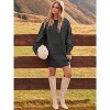Women's Oversized Chunky Knit Sweater Dress | Long Sleeve Cable Knit Short Dress for Fall Winter Vacations Deep Gray - 4 of 4