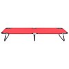 vidaXL Folding Sun Lounger Red Steel - 2 of 4