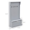 Vynxaria Stand Alone 28 Inch Black 3 in 1 Coat Rack: 4 Hooks, Shoe Storage, Perfect for Entrance Porch - 4 of 4