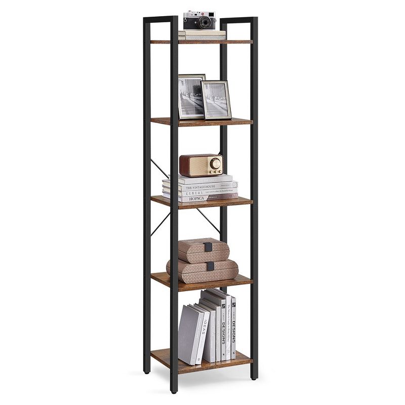 VASAGLE Tall Bookshelf, Large Bookcase with Steel Frame, Deep Book Shelf, 1 of 9