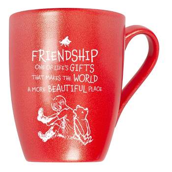 Elanze Designs Friendship One Of Life's Gifts World More Beautiful Crimson Red 10 ounce New Bone China Coffee Cup Mug