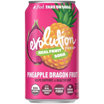Evolution Fresh Organic Pineapple Dragon Fruit Real Fruit Soda - 12 fl oz