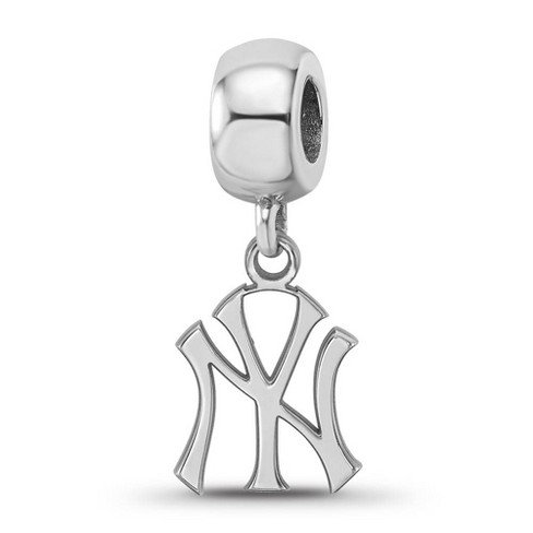 Black Bow Jewelry Sterling Silver New York Yankees MLB Bracelet Bead Charm - image 1 of 4