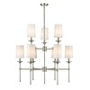 Emily 9-Light Chandelier - Elegant Layered Design with Off-White Shades & Dimmable Feature - 3 of 4