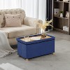 FFKQBH 30 Inches Folding Storage Ottoman Bench, Blue - 3 of 3