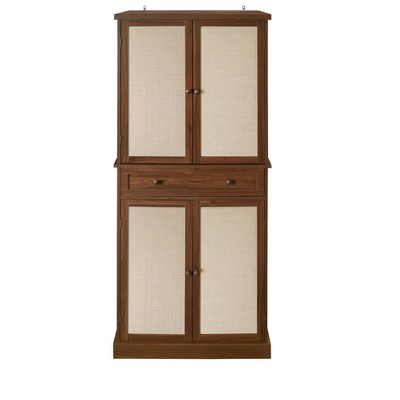 Chery Life 4-Door Decorative Storage Cabinets with 1 Drawer and 4 Adjustable Inner Shelves, Beige