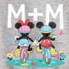 Boys' - Disney - Mickey and Minnie's Bike Ride Graphic Long Sleeve Fleece Sweatshirt - 2 of 4