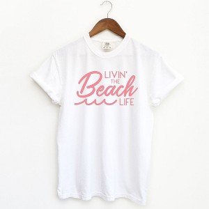 Simply Sage Market Women's Livin' The Beach Life Short Sleeve Garment Dyed Tee - 1 of 2