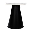 Royal Hampton, Riko Side End Table, Marble 18 Inch Round Top, Modern Pedestal Base - 4 of 4