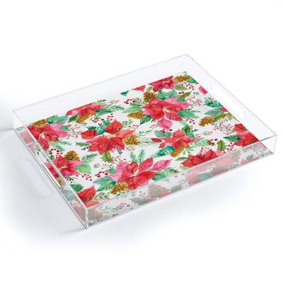 Ninola Design Poinsettia Holiday Flowers Acrylic Tray - Deny Designs ...