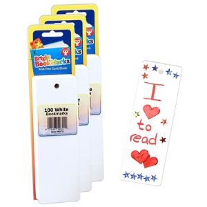 Hygloss® Mighty Bright™ Bookmarks, 100 Ultra White Per Pack, 3 Packs - 1 of 3