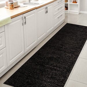 Clayton Coastal Solid Glam Shag Machine-Washable Rug - JONATHAN Y - 1 of 4
