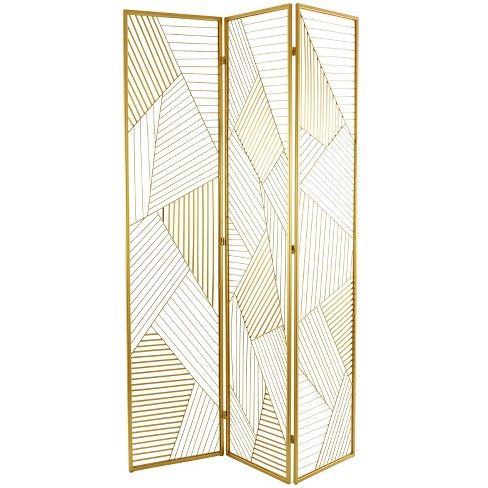 Glam Metal And Acrylic Room Divider Screen Gold - Olivia & May