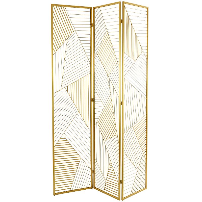 Glam Geometric Room Divider Screen Gold - Olivia &#38; May, 1 of 6