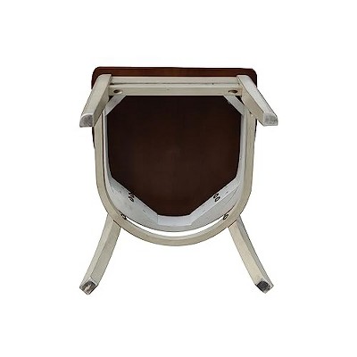 Antiqued Almond & Espresso Ladderback Solid Wood Side Chair