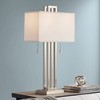 Possini Euro Design Modern Table Lamp 30" Tall Brushed Nickel Metal White Fabric Rectangular Shade for Bedroom Living Room House Bedside Nightstand - 2 of 4