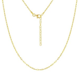 Links of Italy Sterling Silver 1.65mm Adjustable Paperclip Chain - Available Colors: Silver, Gold - 1 of 3