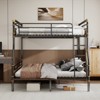 Hrinhom Full Xl Over Queen Metal Bunk Bed, Space-Saving Bed Frame,Convertible 2 Individual Bed - 3 of 4
