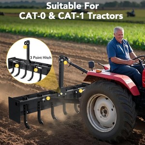 Box Blade for Tractor, Box Scraper for Tractor 3 Point Hitch, Box Blade Suitable for CAT-0 & CAT-1 Tractors black - 1 of 4