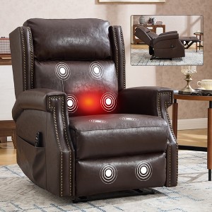TinyHomie Manual Recliner Chair in Faux Leather for Living Room - 1 of 4