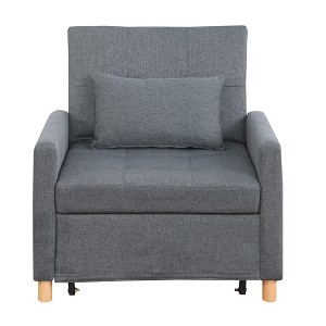 Dsvimoy Accent Chair Convertible Sleeper Chair Multi Functional Adjustable for Living Room, Dark Gray, 46"*27"*12" - 1 of 4