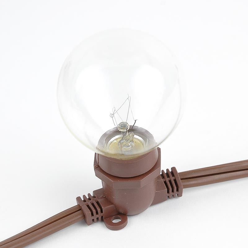 Novelty Lights Globe Outdoor String Lights with 25 In-Line Sockets Brown Wire 25 Feet, 5 of 10