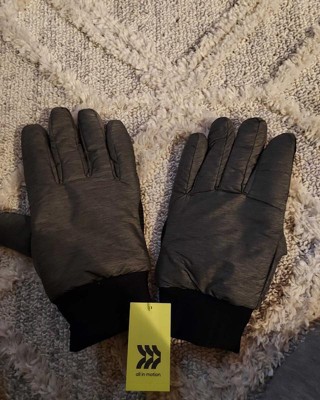 Men's Puffer Gloves - All in Motion™ Heather Gray L/XL