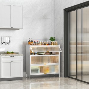 DOMETOUR 3 Tier Pantry Storage Cabinet Baker Racks Kitchen Pantry Storage Cabinet for Kitchen - 1 of 4