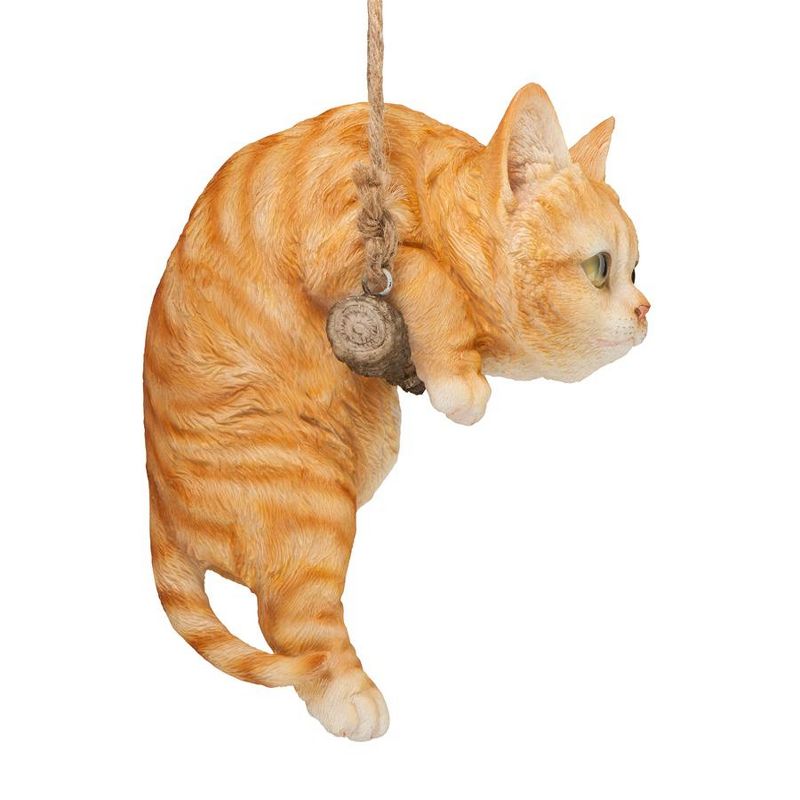 Design Toscano Orange Tabby Kitty On A Perch Hanging Cat Sculpture - Multicolored, 5 of 7