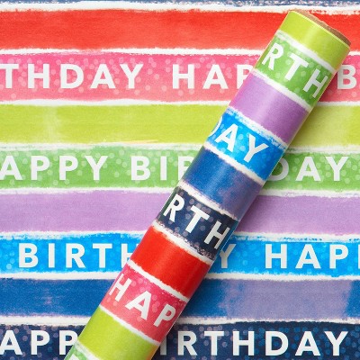 Happy Birthday Stripes Wrapping Paper - Spritz™