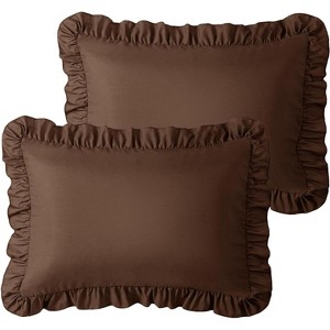 LISM 20"x 26"Ruffle Pillowcases Set of 2,Ruffled Pillow Shams with Envelope Closure - 1 of 4
