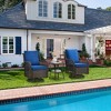 3 Piece Outdoor Patio Set, Wicker Rocking Bistro Set with 2 Swivel Chairs & Tempered Glass Top Table - 3 of 4