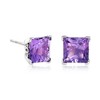 Ross-Simons 3.50 ct. t.w. Princess-Cut Amethyst Stud Earrings in Sterling Silver - 3 of 4