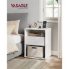 Modern Minimalist Nightstand with Charging Station & Drawer, Quick Tool-Free Assembly, Compact Side End Table, - 3 of 4