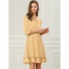 Allegra K Women's Solid Ruffle Hem 3/4 Sleeve A-Line Smocked Short Chiffon Dress - 4 of 4