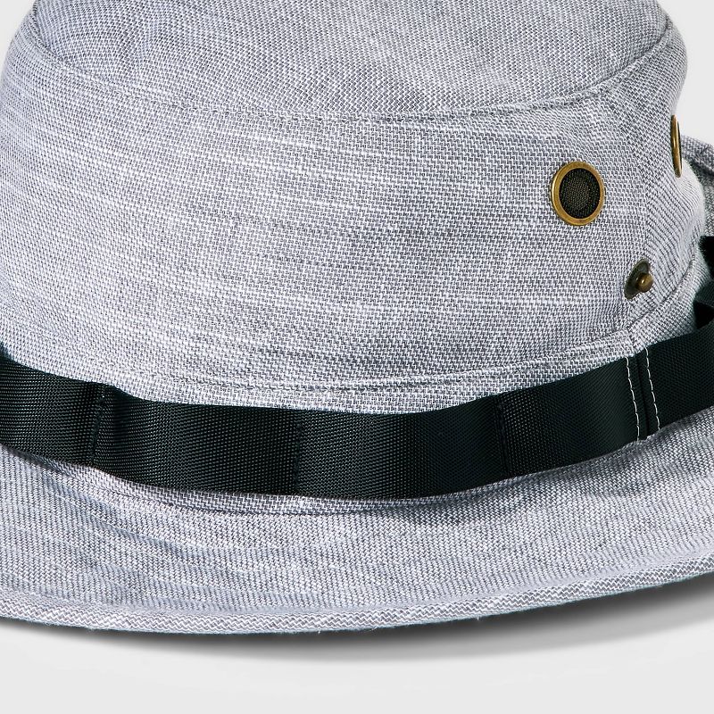 Men&#39;s Linen Boonie Bucket Hat with Black Cord - Goodfellow &#38; Co&#8482; Gray, 5 of 6