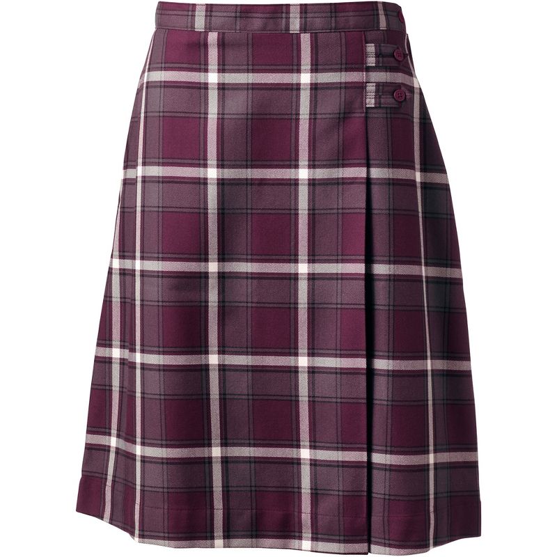 School Uniform Young Women's Plaid A-line Skirt Below the Knee, 1 of 2