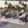 GlasFlength Patio Seating Sets, Seating Set for Modern Patios, Blending Grace with Practical ComfortSleek and Sophisticated, Gray, 48"*24"*30.1" - 2 of 4