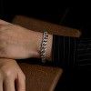 Guili Mens Rhodium-Plated Sterling Silver Curb Chain Bracelet with Iced Out Cubic Zirconia Stones for a Bold and Glamorous Statement Piece - 4 of 4
