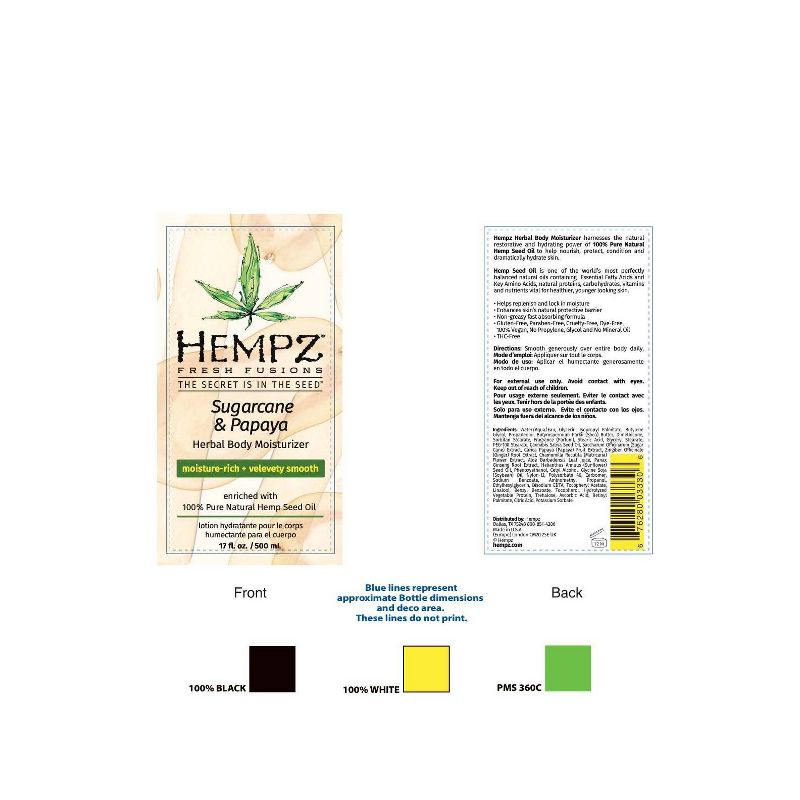 Hempz Sugarcane Sugarcane and Papaya Herbal Body Moisturizer Sugar &#38; Passionfruit - 17 fl oz, 6 of 7
