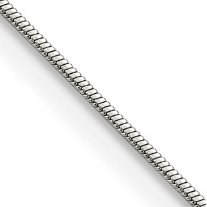 Black Bow Jewelry 1.2mm Stainless Steel Polished Square Snake Chain Necklace - 1 of 4