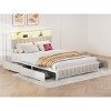 DOMETOUR Queen Platform Bed w/4 Drawers, Metal Frame, LED Lights, Charging Station, No Box Spring, Beige, Noise-Free, Easy Assembly - 2 of 4
