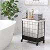 Costway 110L Large Capacity Handwoven Rattan Laundry Basket with Lid & Lockable Wheels - 4 of 4
