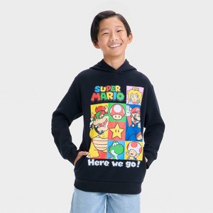 Boys' Super Mario Key Hooded Sweatshirt - Black - 1 of 4