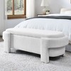 CAVINAS Storage Bench Storage Ottoman End of Bed Bench Linen Fabric Accent with Large Storage Space - 3 of 4